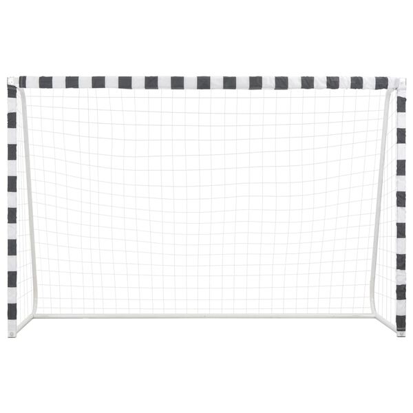 vidaXL Fußballtor 300 x 200 x 90 cm Metall Schwarz und Weiß