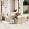vidaXL 10-tlg. Garten-Sofagarnitur mit Kissen Beige Poly Rattan