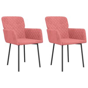 vidaXL Esszimmerst&uuml;hle 2 Stk. Rosa Samt