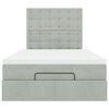 vidaXL Ottoman-Bett mit Matratzen Hellgrau 120x200 cm Samt