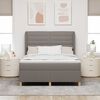 vidaXL Boxspringbett mit Matratze Dunkelgrau 90x190 cm Taupe Stoff