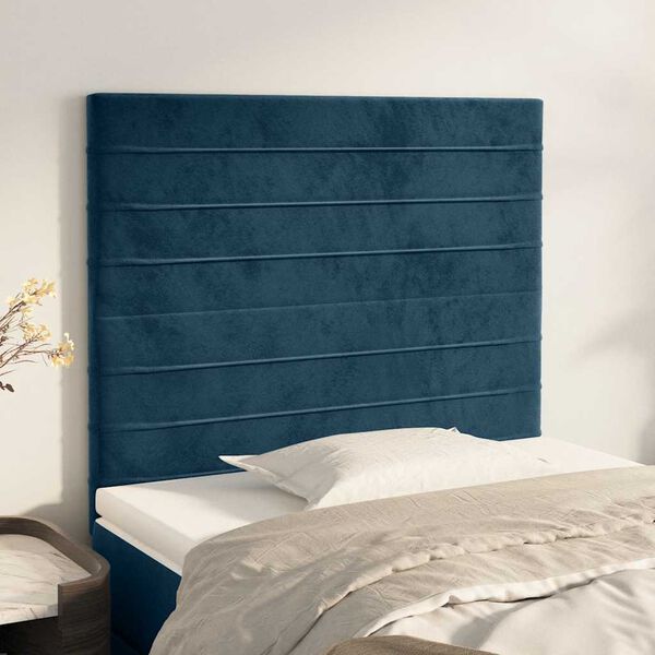 vidaXL Kopfteil Dunkelblau 90x5x118/128 cm Samt