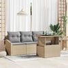 vidaXL Garten-Sofa-Set mit Speicher 5 pcs Beige Poly Rattan