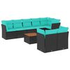 vidaXL 9-tlg. Garten-Sofagarnitur mit Kissen Schwarz Poly Rattan