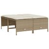 vidaXL 5-tlg. Garten-Sofagarnitur mit Kissen Beige Poly Rattan