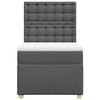 vidaXL Boxspringbett mit Matratze Dunkelgrau 90x190 cm Stoff