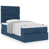 vidaXL Ottoman-Bett mit Matratze Blau 90x200 cm Stoff
