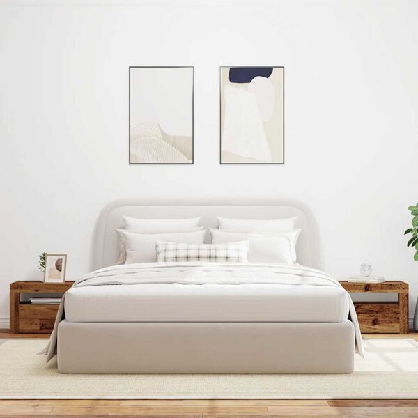 vidaXL Nachttische 2 Stk. mit LEDs Altholz-Optik 60x35x40 cm