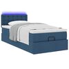vidaXL Ottoman-Bett mit Matratze & LEDs Blau 80x200 cm Stoff
