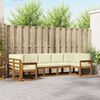 vidaXL Outdoor-Sofagarnitur mit Kissen 7 pcs Natur und Creme