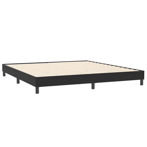 vidaXL Boxspringbett mit Matratze Schwarz 180x220 cm Samt
