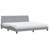 vidaXL Bett mit Matratze "Hanko" Hellgrau 200x200 cm Stoff