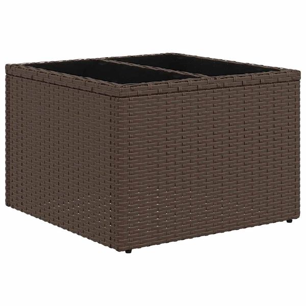 vidaXL 7-teiliges Gartensofa-Set mit Kissen, braun, Polyrattan