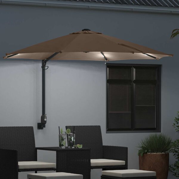 vidaXL Garten-Sonnenschirm Taupe 248 x 248 x 148 cm