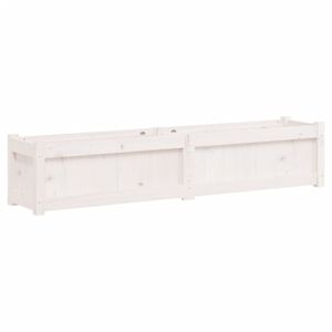 vidaXL Pflanzk&uuml;bel Wei&szlig; 150x31x31 cm Massivholz Kiefer