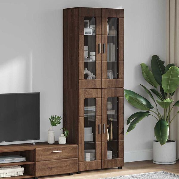 vidaXL Highboard mit Regal FLORIN Braun Eichen-Optik 60 x 35 x 182 cm