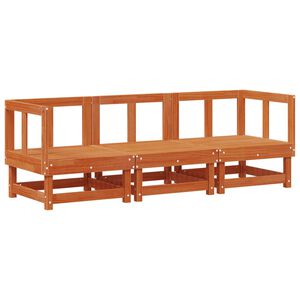 vidaXL Sectional Sofa Einheiten Massives Kiefernholz Wachsbraun