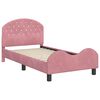 vidaXL Kinderbettgestell mit Kopfteil Rosa 80 x 160 cm Samt
