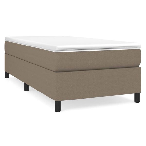 vidaXL Boxspringbett mit Matratze Taupe 90x190 cm Stoff