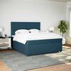 vidaXL Boxspringbett mit Matratze Dunkelblau 180x200 cm Samt