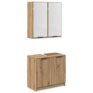 vidaXL Badezimmerschrank-Set mit Regal Artisan-Eiche Holzwerkstoff