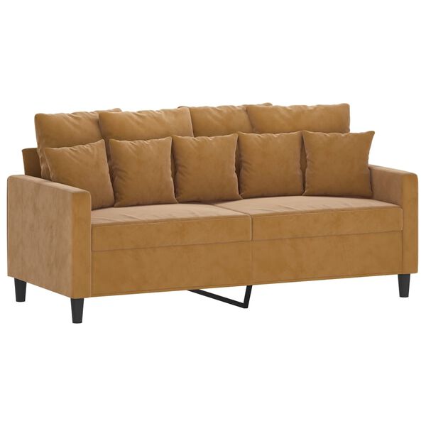 vidaXL 2-Sitzer-Sofa Braun 140 cm Samt