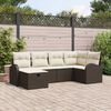vidaXL Sofa Set mit Kissen mit Speicher Braun und Creme Poly-Rattan