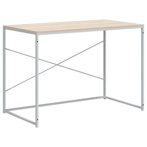 vidaXL Computertisch Wei&szlig; und Eiche-Optik 110x60x70 cm Holzwerkstoff