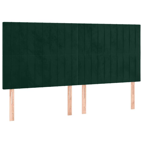 vidaXL Kopfteil Dunkelgr&uuml;n 180x5x118/128 cm Samt