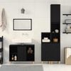 vidaXL Badezimmerm&ouml;bel-Set mit Speicher 3 pcs Schwarz Holzwerkstoff