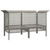 vidaXL Garten-Ecksofas mit Kissen 2 Stk. Grau Poly Rattan