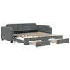 vidaXL Tagesbett Ausziehbar mit Schubladen Dunkelgrau 100x200 cm Stoff