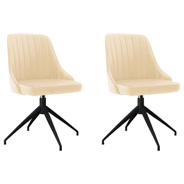 vidaXL Esszimmerst&uuml;hle 2 Stk. Creme Samt