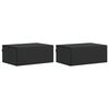 vidaXL Wandmontierter Nachttisch 2 Stk. Schwarz 49 x 34,5 x 20 cm