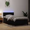 vidaXL Boxspringbett mit Matratze & LED Schwarz 90x210 cm Samt
