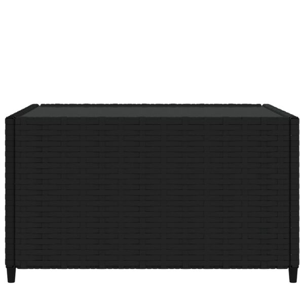 vidaXL Garten-Couchtisch Quadratisch Schwarz 50x50x30 cm Poly Rattan