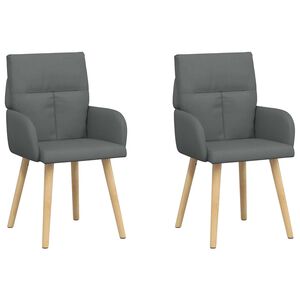 vidaXL Esszimmerst&uuml;hle 2 stk. Stoff Dunkelgrau 60 x 56 x 96 cm