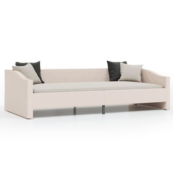 vidaXL Tagesbett USB Creme Stoff 90x200 cm