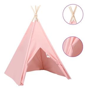 vidaXL Kinder Tipi-Zelt mit Tasche Pfirsichhaut Rosa 120x120x150 cm
