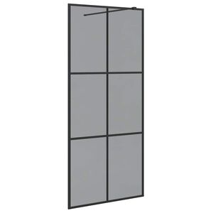 vidaXL Walk-in Duschwand Schwarz 90 x 195 cm Geh&auml;rtetes Glas