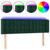 vidaXL LED Kopfteil Dunkelgr&uuml;n 147x16x78/88 cm Samt
