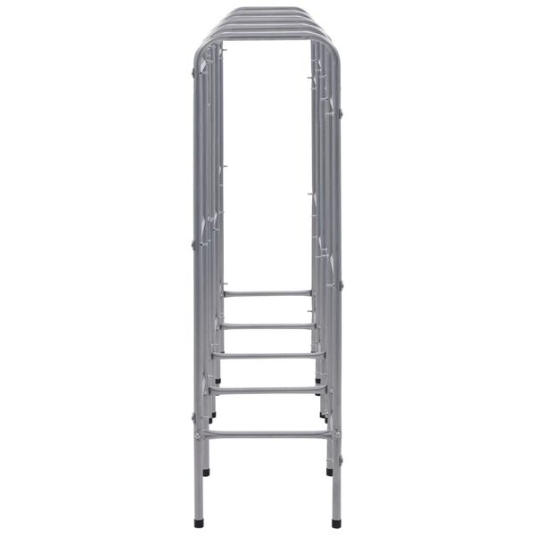 vidaXL Kistenregal f&uuml;r 12 Kisten Silbern 190x33x116 cm Stahl