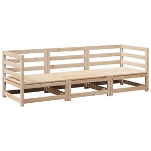 vidaXL 3-tlg. Garten-Sofagarnitur Massivholz Kiefer
