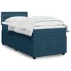 vidaXL Boxspringbett mit Matratze Blau 100x200 cm Samt