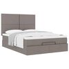 vidaXL Ottoman-Bett mit Matratze Taupe 140x190 cm Stoff