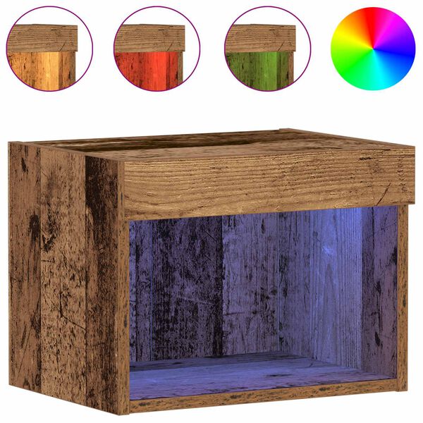 vidaXL TV-Schrankset mit LED Altholz 40 x 30 x 30 cm Holzwerkstoff