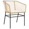 vidaXL 3-tlg. Garten-Essgruppe mit Kissen Braun Poly Rattan Glas
