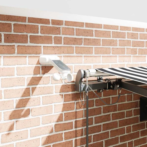 vidaXL Markise Automatisch mit LEDs Anthrazit & Wei&szlig; 450x300 cm