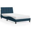 vidaXL Bett mit Matratze "Hanko" Blau 100x200 cm Samt