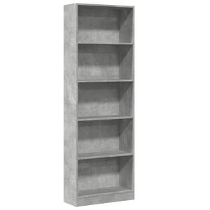 vidaXL B&uuml;cherregal Betongrau 60x24x176 cm Holzwerkstoff